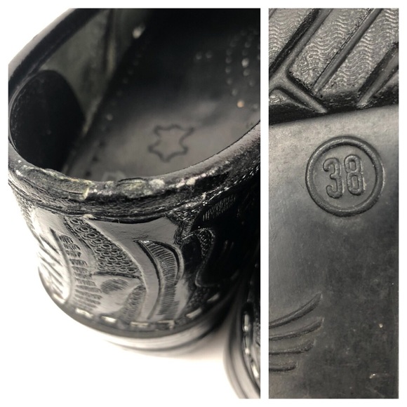 DANSKO Professional Mules Clogs Shoes Black Tooled - Picture 7 of 8